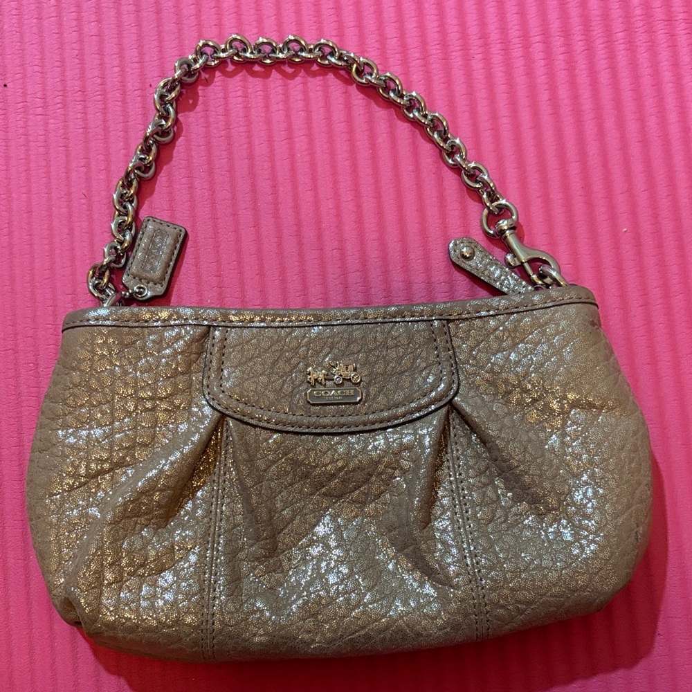 Coach Shimmering Gold Wristlet